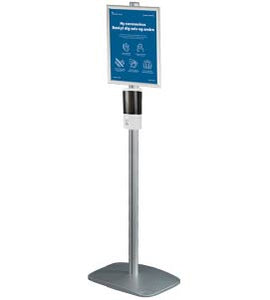 Info-Stele Klapprahmen & Dispenser mit Sensor